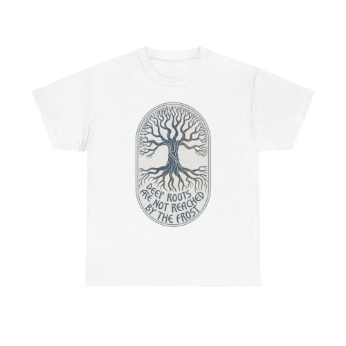 Yggdrasil Frost Wisdom T-Shirt - Norse Tree of Life Rune Design