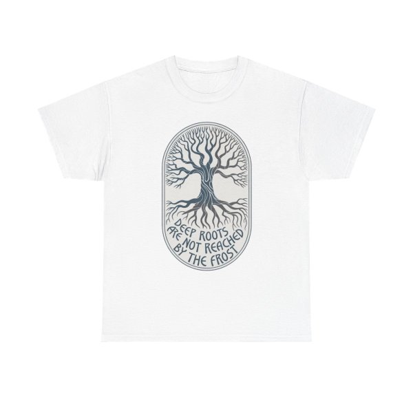 Yggdrasil Frost Wisdom T-Shirt - Norse Tree of Life Rune Design
